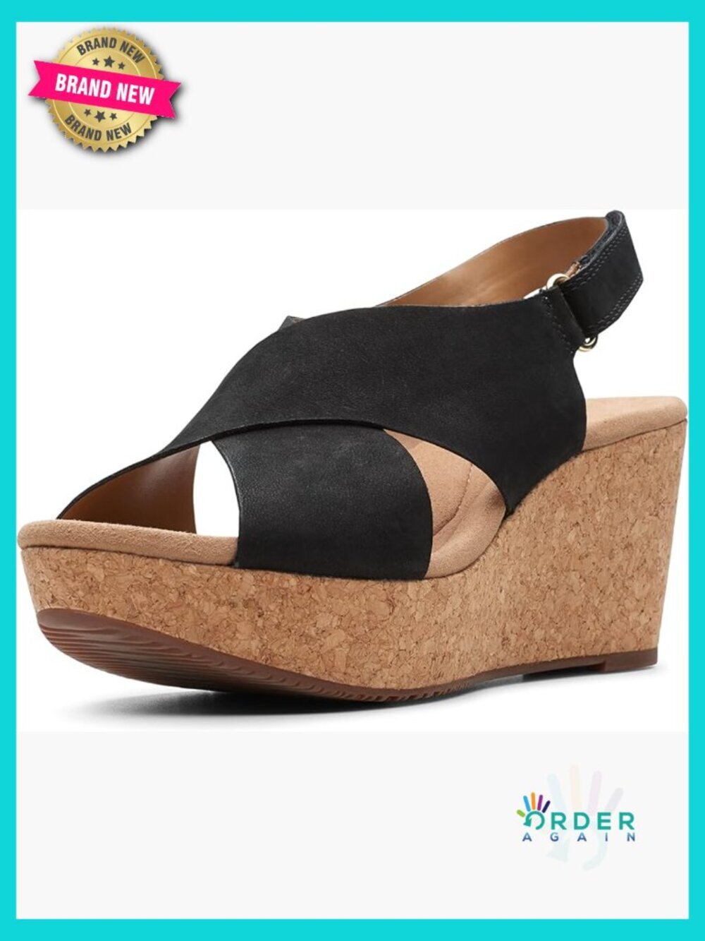 Wedge Sandals with Cushion Soft Comfort Ortholite Footbed Adjustable Hook &